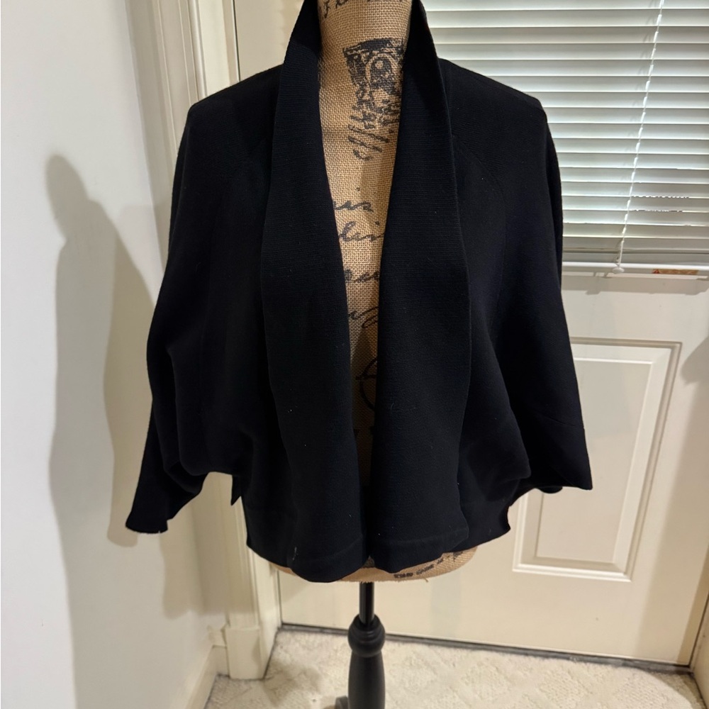 TSE Black Open-Front Draped cashmere blend Shrug size M/L